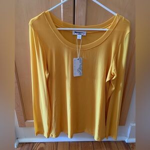 Boo Radley Yellow Long Sleeve Mesh Top Size Small